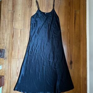 Shein black midi slip dress SIZE S